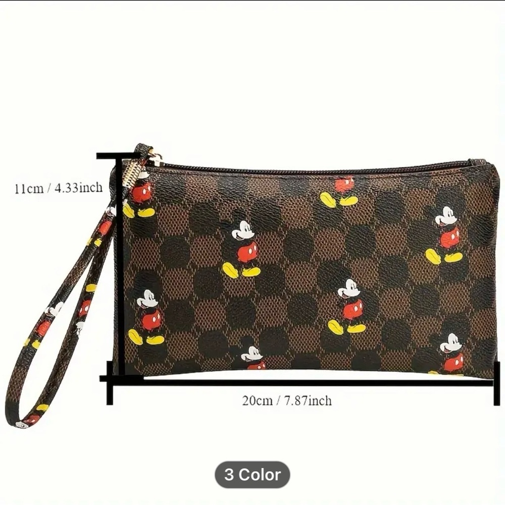 Mickey Mouse Patterned Clutch (Black) - image 2
